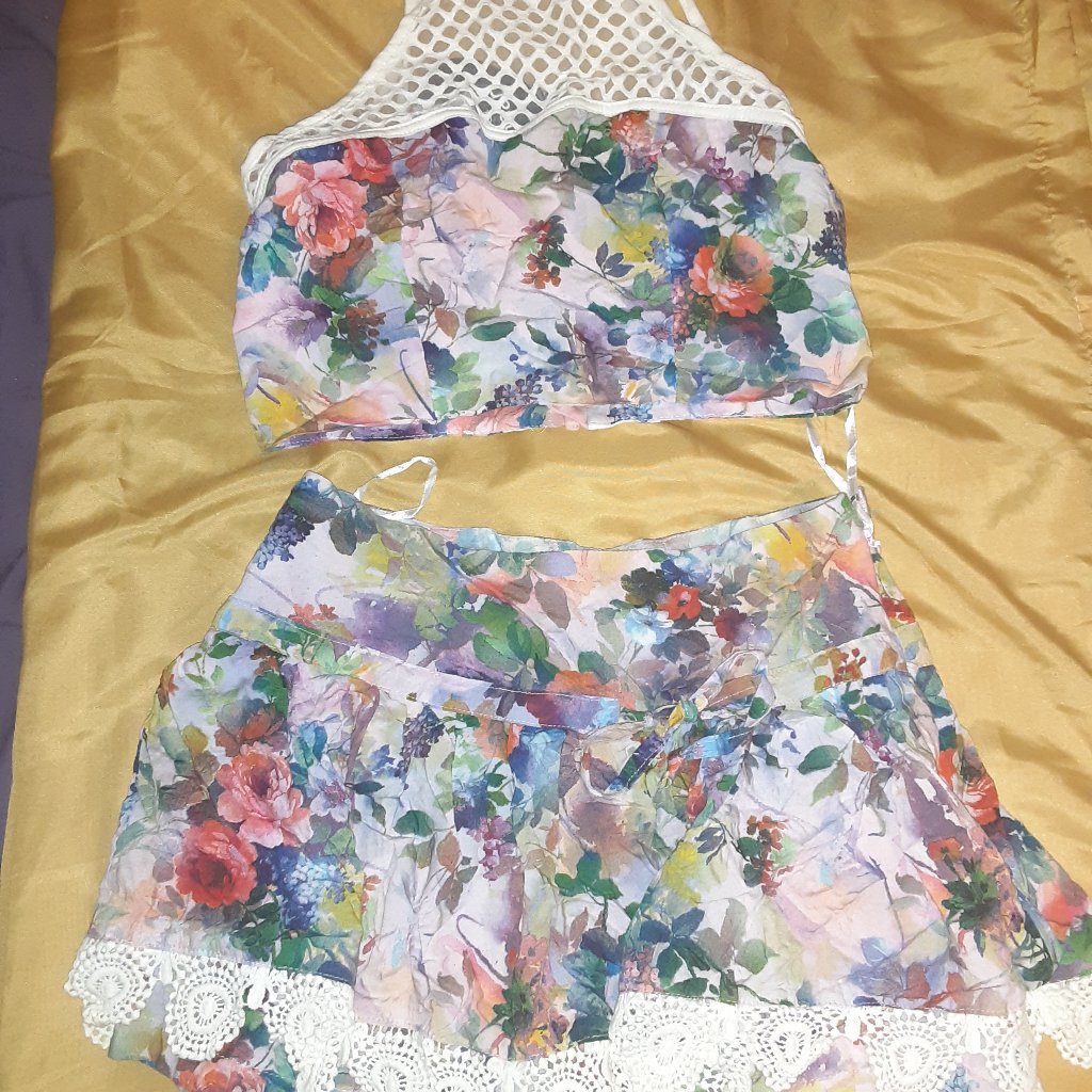 America Apparel Blush Floral 2 Piece Set Size 6